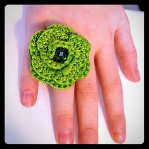 Set of 3 Handmade Flower & Crystal Girls/Kids Ring